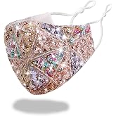 MLGDA Sparkly Sequin Face Cover Glitter Cotton Sequins Masc Masquerade Face Covering