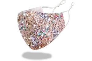 MLGDA Sparkly Sequin Face Cover Glitter Cotton Sequins Masc Masquerade Face Covering