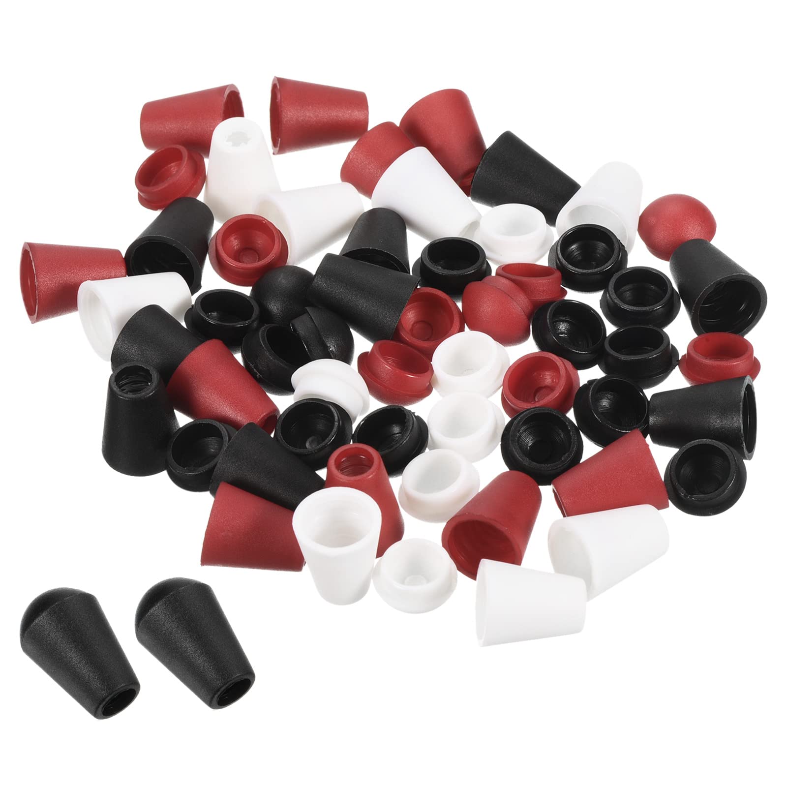 PATIKIL Bell End Stopper, 90 Pack Cord Rope Lock for Drawstring Bag, Dark Red Black White