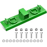 Tractor Bucket Grab Hooks Compatible with John Deere Compact Tractors | Bolt-On Heavy Duty Chain Hooks with 2" Hitch Receiver and D-Rings, Fits 1025R 2320 2520 2720 2025R 2032R, Green