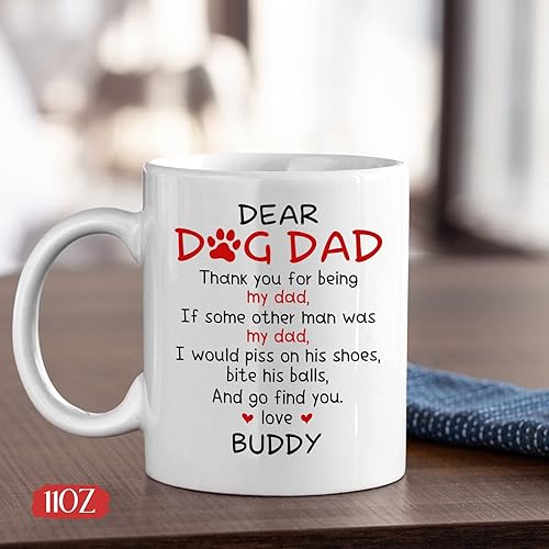Custom Mugs Dear Daddy Mug From Dog Custom Dog Name Coffee Mug