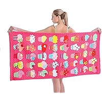 Auxory Beach Towel, 30"x60" Microfiber Beach Towels for Travel, Quick Dry Towel for Swimmers Sand Proof Beach Towels for Wome