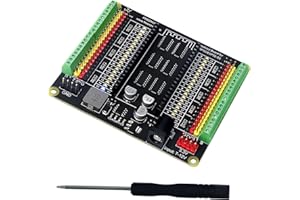 Freenove Breakout Board for ESP32 / ESP32-S3 WROVER WROOM, Terminal Block Shield with Pin Header, 5V 3.3V Power Outputs, GPIO Status LED