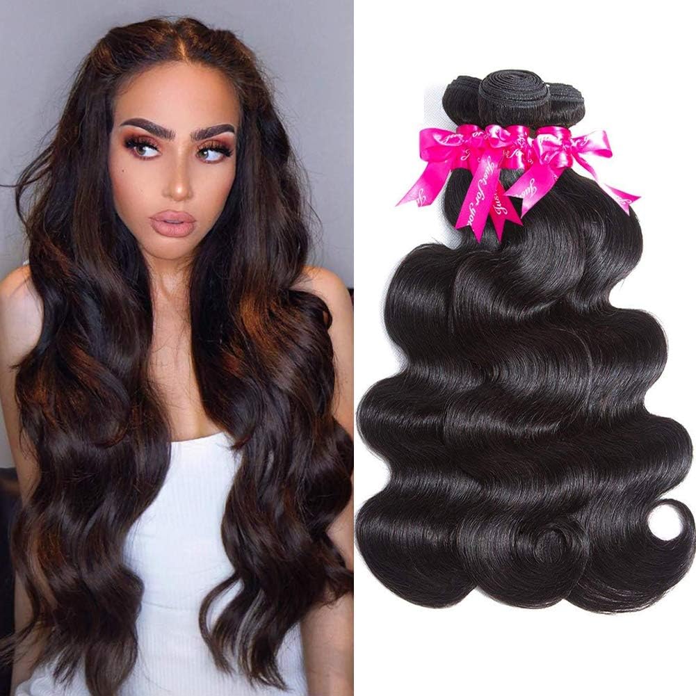 12 A Human Hair Bundles Body Wave Brazilian Hair Bundle Brazilian Body Wave Bundles100% Virgin Unprocessed Human Hair Weave Hair Extension (100+/-5g)/pc (16 18 20 Inch)