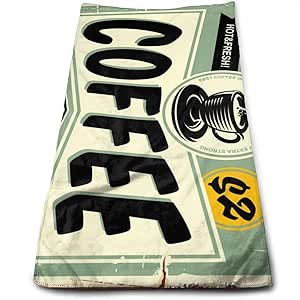 Cafetería Vintage Cartel de Chapa Toallas de Viaje Impresas a Mano