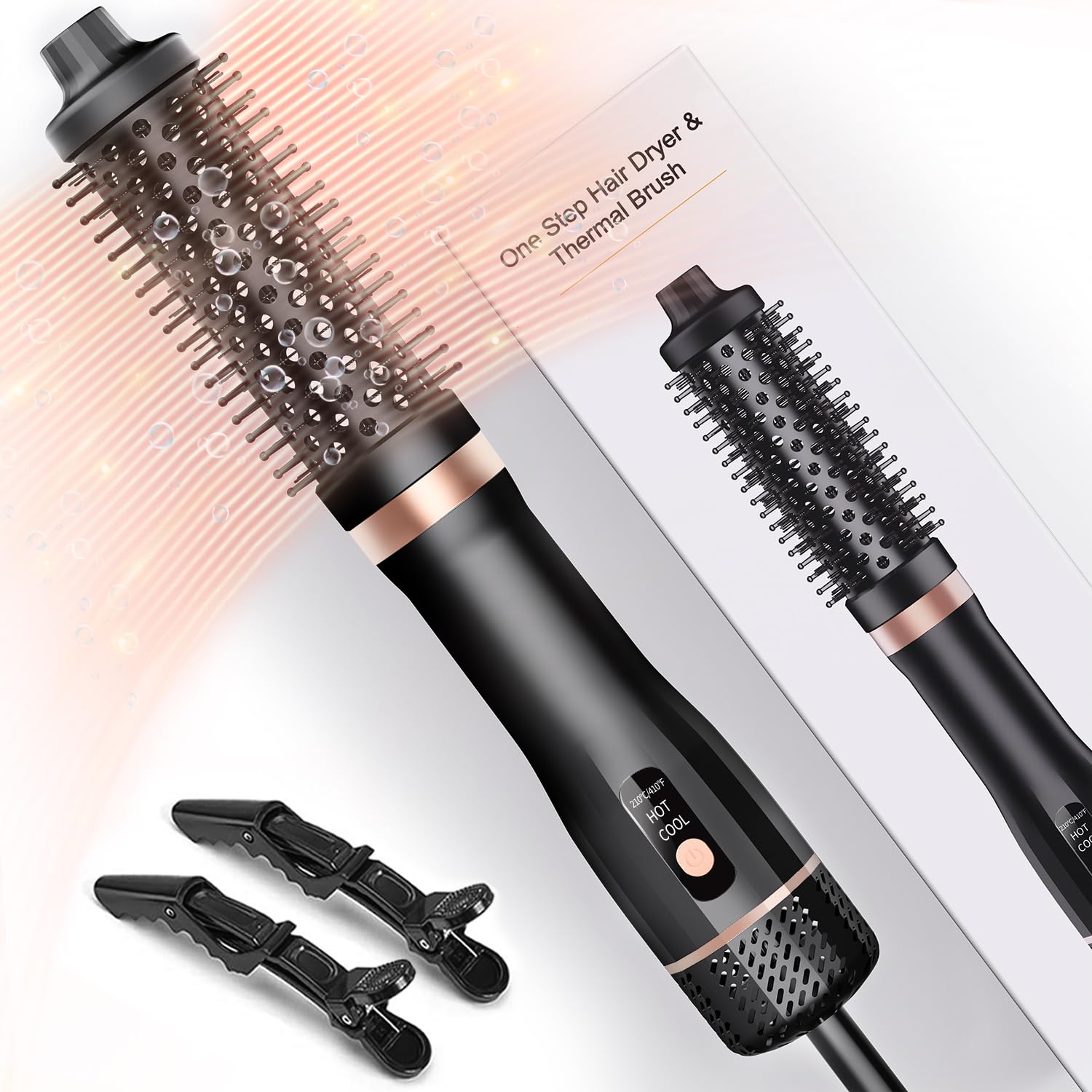 Photo 1 of Hot Air Brush, Updated Version Thermal Brush & Hair Dryer Brush One Step Volumizer, High-Speed 1.5 Inch Negative Ion Blowout Express Thermal Round Brush Salon-Quality Blowouts, Hair Shinier & Smoother