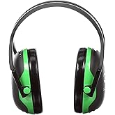3M PELTOR Ear Muff Hearing Protection, Over-the-Head, X Series X1A, NRR 22 dB, Lightweight, 1 Pair, Construction, Manufacturing, Maintenance, Automotive, Woodworking, Green/Black