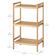 SONGMICS 3-Tier Bamboo Storage Rack Natural 45x31.5x80 cm BCB073N01 view 8