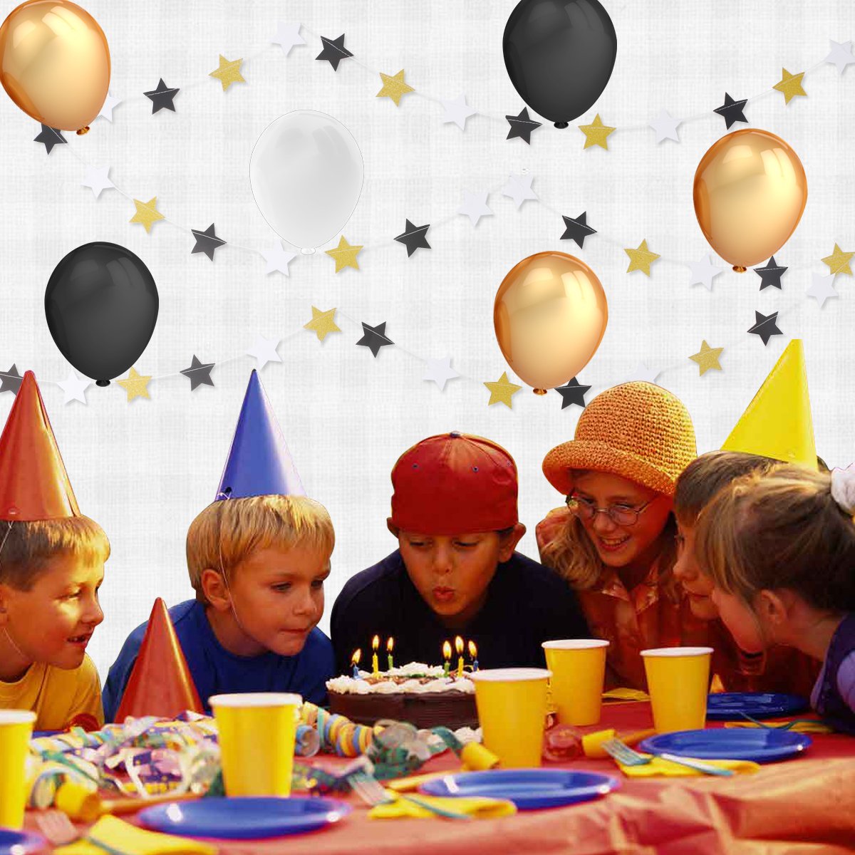 Party Supplies and Party Decorations- 100 Pcs 12 inches Latex Party Balloons and 2 Pcs Twinkle Star Garland - Perfect for All Party events, Wedding Party, Retirement Party, Baby Shower, Birthda Party