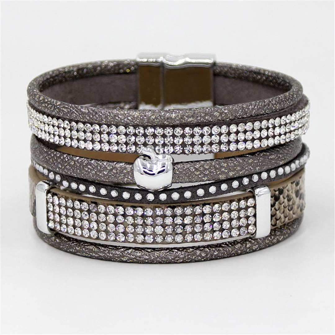 Jewelry Wrap Bracelets For Women Fashion Multi-Layer Leather Rope Bangles Bracelets Christmas Gift Friendship Bracelet B053b