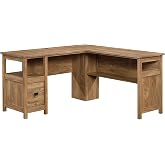 Sauder Cannery Bridge L-Shaped Office Desk with Storage Drawer and Self, in Sindoori Mango