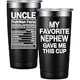 BIRGILT Best Uncle Gifts from Nephew - Uncle Christmas Gifts - My Favorite Nephew Gave Me This Cup - Fathers Day, Birthday Gift for Uncles - 20oz Tumbler