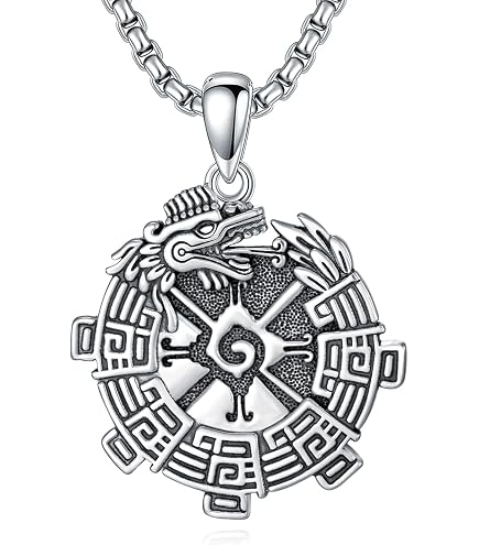 PELOVNY Aztec Jewelry 925 Sterling Silver Skull Pendant
