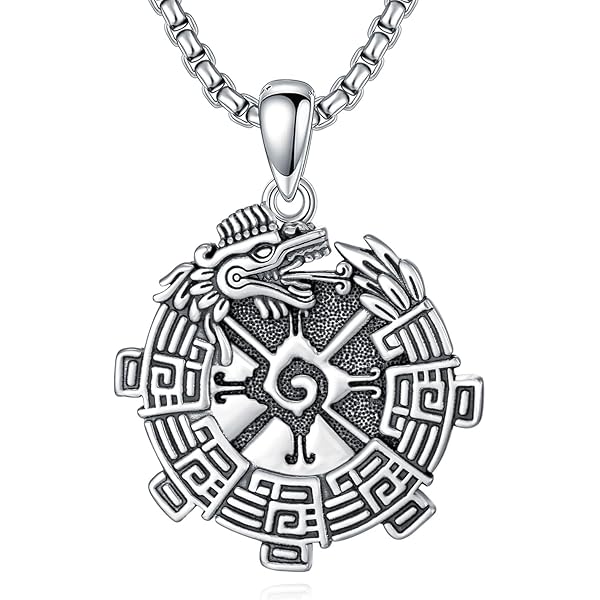 PELOVNY Aztec Jewelry 925 Sterling Silver Skull Pendant