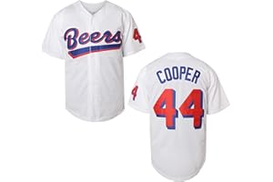 EETUG Joe Cooper #44 Beers Movie Baseball Jersey Stitched Men Jersey White S-3XL