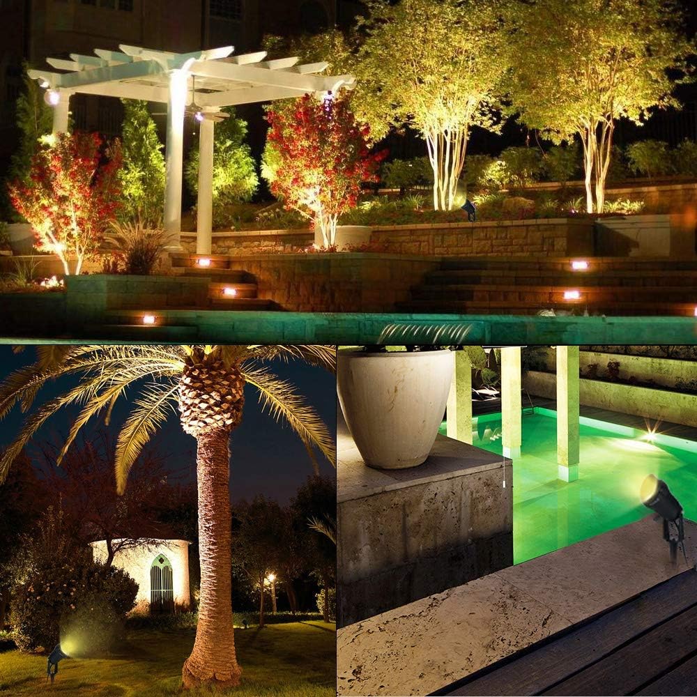 ELEGLO 5W LED Landscape Lights, Low Voltage Landscape Lighting, 12V/24V IP65 Waterproof Outdoor Garden Lights for Yard Wall Driveway Patio Pathway Spotlights with Stake（8 Pack Warm White with Connector) - - 