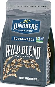 Lundberg Wild Blend Rice – Long-Grain Brown, Sweet Brown, Red & Black Rice, Certified Gluten-Free Whole Grains, 16 Oz
