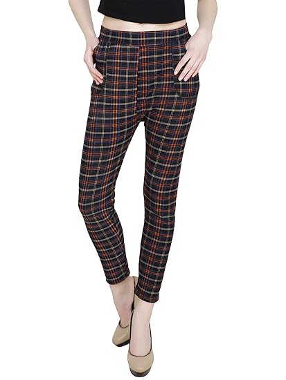 check print jeggings