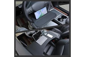 SUNSHINE SKY Car Small Table Board Suitable for Tesla and Model Y, Foldable Synthetic Leather for car Interior Accessories, Office and Entertainment Dining Table