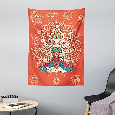 ABAKUHAUS Yoga Wandteppich Philosophische Lehre Joga Kulturen ausgeübte