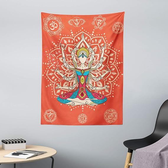 ABAKUHAUS Yoga Wandteppich Philosophische Lehre Joga Kulturen ausgeübte