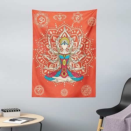 ABAKUHAUS Yoga Wandteppich Philosophische Lehre Joga Kulturen ausgeübte