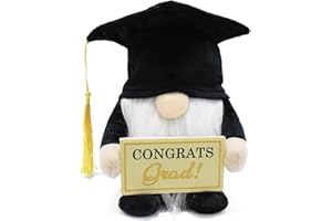 Attiigny Handmade Graduation Gifts Gnome Plush,Tiered Tray Grad Tomte Doll Figurines Swedish Ornaments,Party Decoration Stuffed Gnome Present for Teachers, Students(Black)