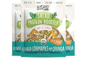 BeanVIVO 3-Pack Salad Protein Booster - Organic cooked Edamame & Quinoa Hint of lemon delivering a burst of taste and 9g of protein-packed goodness in every pouch 5oz