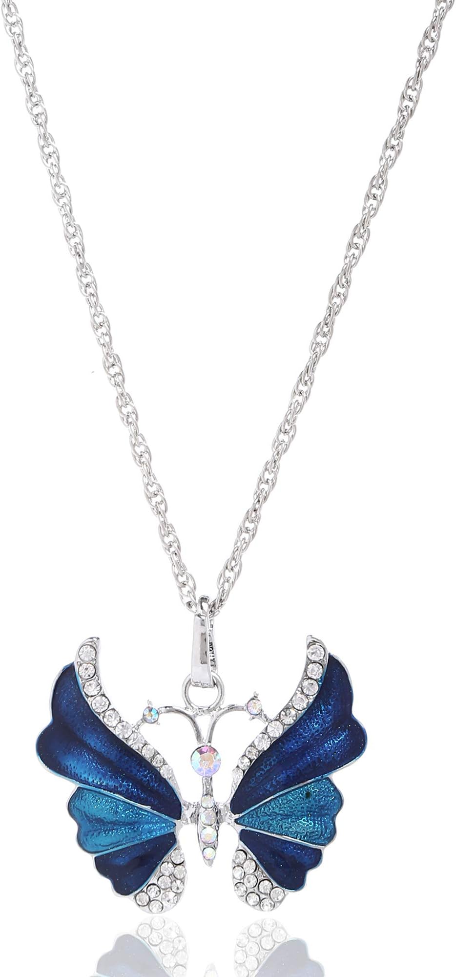 PARADISE JEWELS Butterfly Multi Color Pendant with Rhinestone Finish for Women