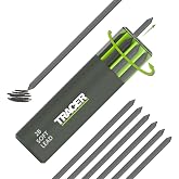 Tracer Pencil Refills 6x 5.2mm Graphite Leads Construction Pencil | 2B round leads for ceramics, plastic, wood and metal - anti-snap dispenser, pack of 6
