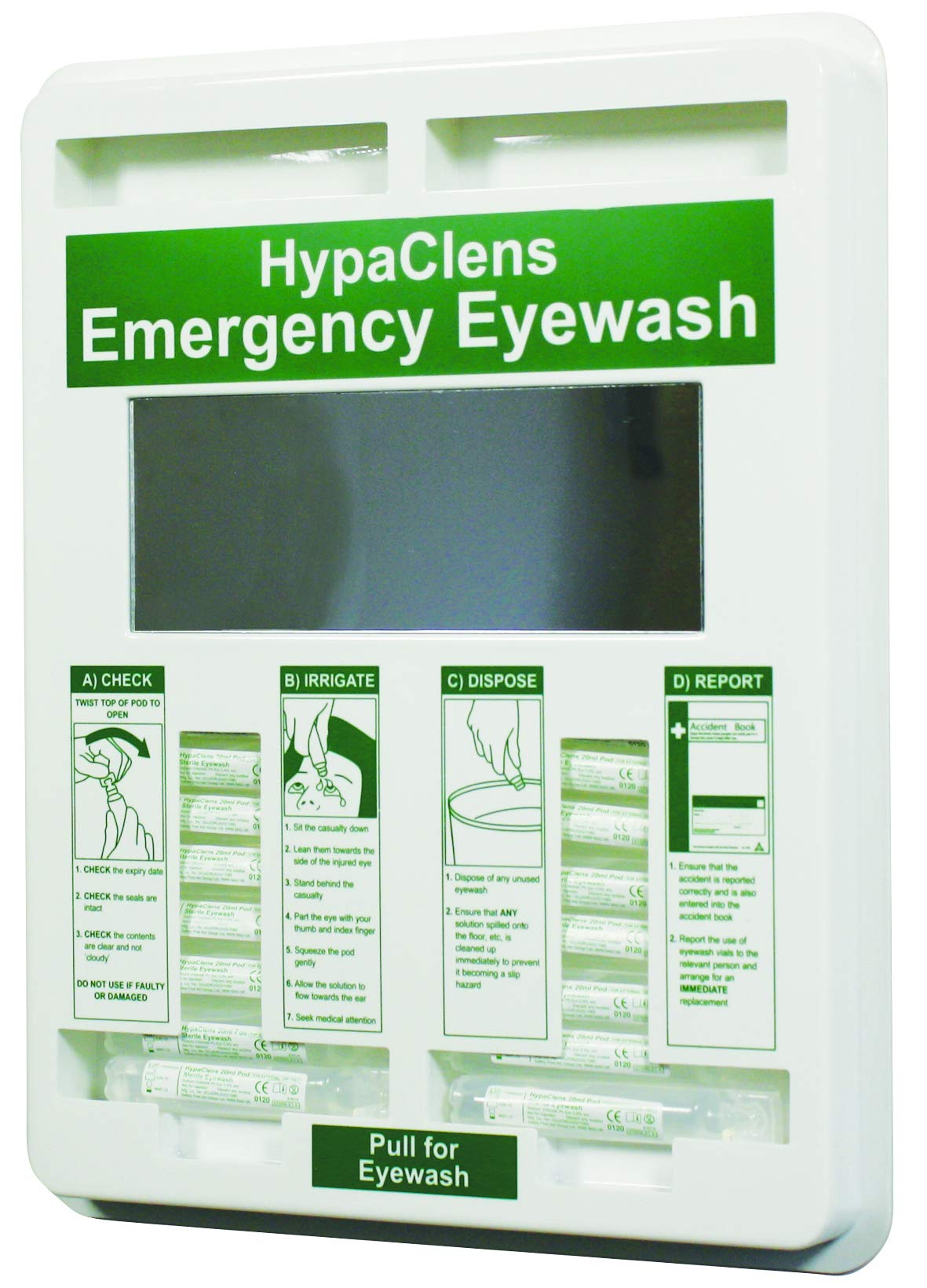 Safety First Aid Group HypaClens 20 ml Eye Wash Pod Dispenser with Mirror - Empty
