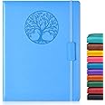 Lined Journal Notebook for Women Men,256 Pages A4 Large Hardcover Leather Journals for Writing,Travel,Business,Work,School,College Ruled Notebooks for Note Taking,Diary Notepad 8.6"×11"(Light blue)