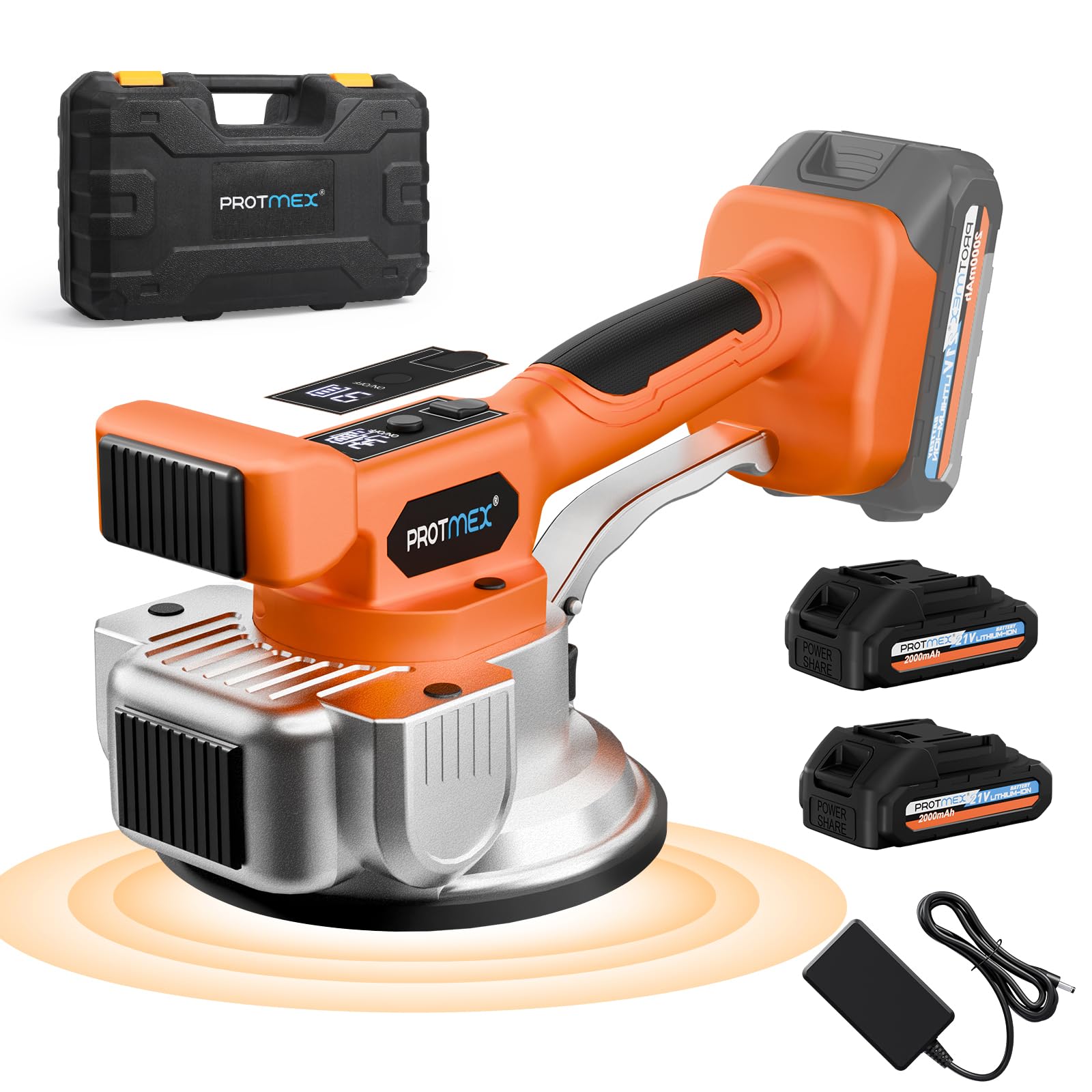 Photo 1 of ** SOLD AS IS, NO REFUND/RETURN** SEE COMMENTS!
Tile Vibration Tool with 2 * 21V Batteries, Cordless Tile Vibration Max 25000r/Min, Tile Vibrator with 145mm Suction Cup 9 Adjustable Speed Digital Display for Floor Wall