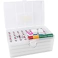X - Large 广东大麻将 Chinese Guangdong Tiles Mahjong Set 144 Tiles 1.5 x 1.2 x 0.9 Inches Easy-to-Read Game Set/Complete Set Gift/Birthday (Mah-Jongg, Mah Jongg, Majiang) (Sky Blue)