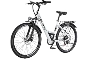 Soumye Electric Mountain Bike for Adults 26" Step-Thru/Over Commuting Ebike for Men Women with Peak Power 540w, 360Wh Built-in Battery, LCD Display, 7 Gears & Front Shock Absorber