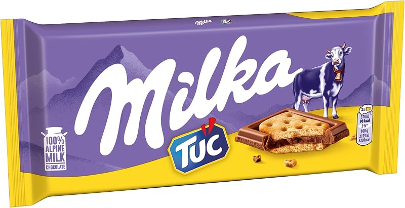TUC, Tableta de Chocolate con Leche Cubierta con Galletas TUC, 87g