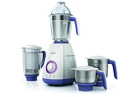 Philips Viva Collection HL7701/00 750-Watt Mixer Grinder with 4 Jars (Elegant Lavender and White)