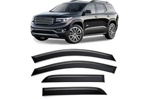 Kinwrdsn Tape-on Sun/Rain Guard Side Window Visor Deflectors Rain Guards for GMC Acadia 2007-2016 for GMC Acadia Limited 2017 for Saturn Outlook 2007-2010，Window deflectors