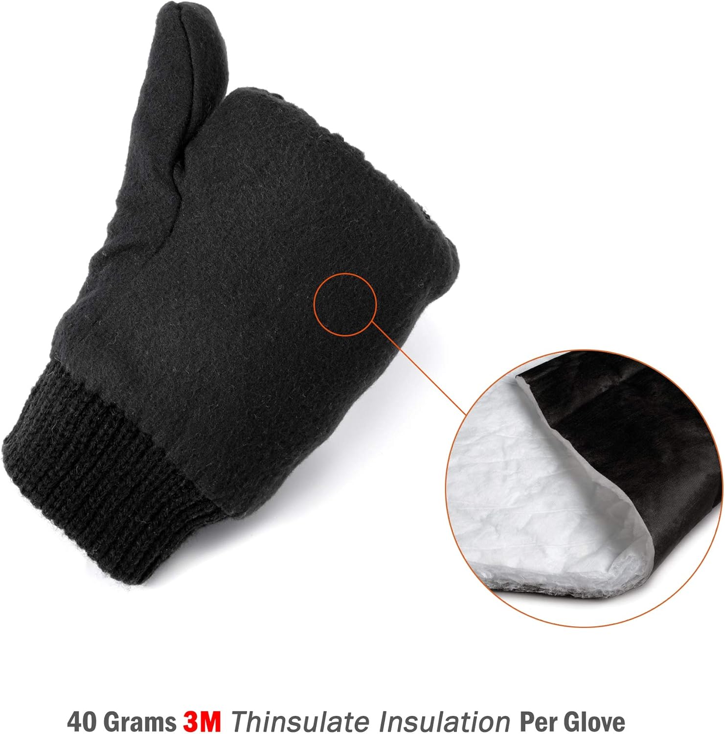 Flammi Men's Convertible Mittens Thinsulate Insulation Fleece Lined Warm Knit Half Fingerless Gloves with Mitten Cover (Dark Grey) at  Men’s Clothing store