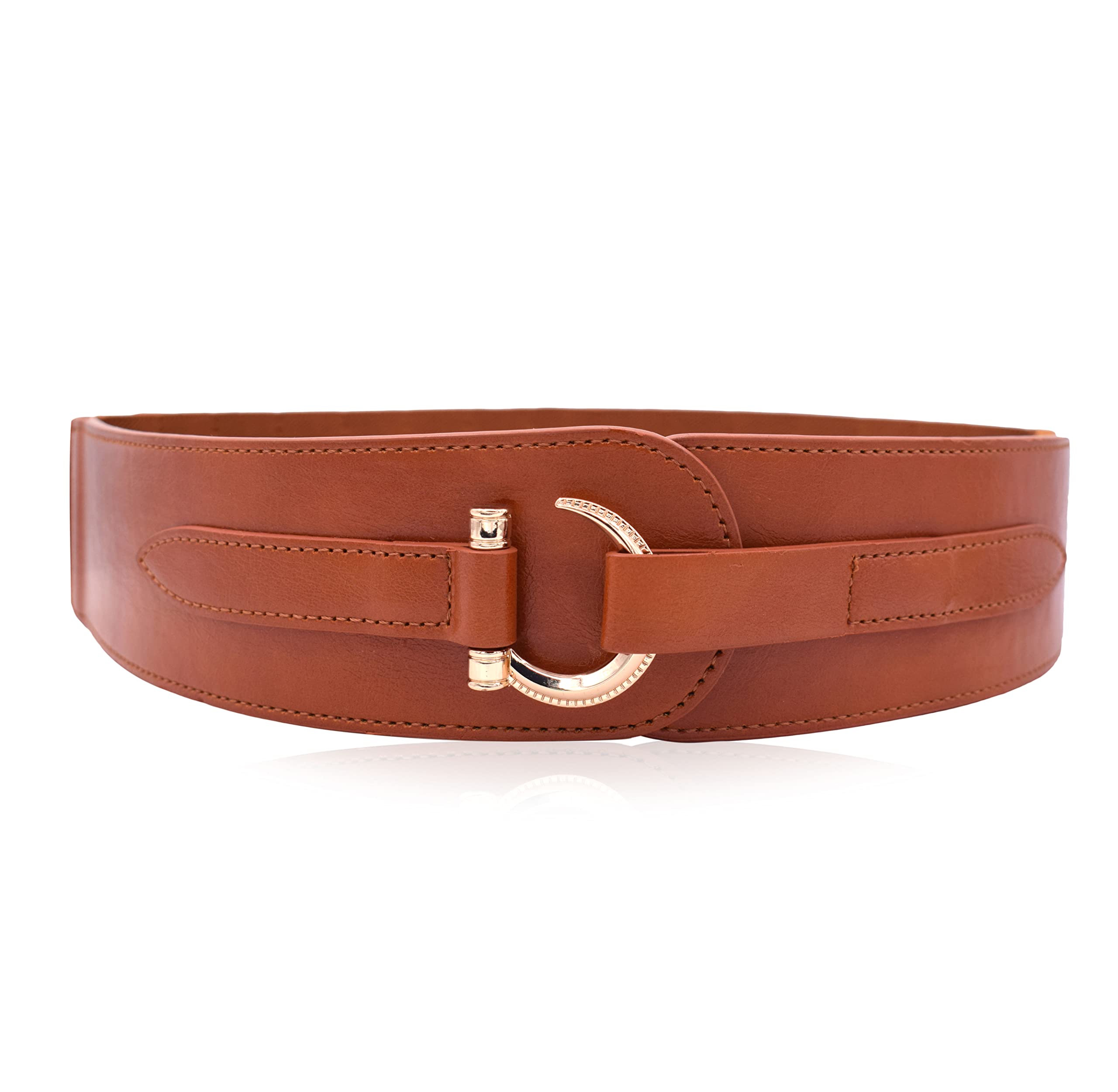 PU Leather Elastic Stretch Belt Hook Closure Vintage Renaissance Fashion Leather Belts Elastic Renaissance Waist Stretch Retro Belt  main image 2