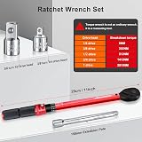 ATsafepro 3/8 inch Drive Torque Wrench Set 5-60 Nm with Adapters view 2