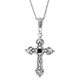 Sacina Gothic Cross Pendant Necklace, Gothic Emo Punk Grunge Y2k Cross Necklace, Goth Jewelry, Christmas Jewelry Gift for Women