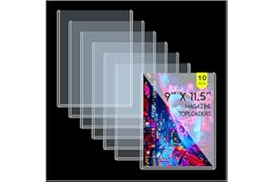 COOLBYL 10ct Magazine Toploaders, Ultra Durable 9X11.5 Protectors for Magazine, Measuring 7mm in Thickness, Crystal Clear PVC, Dustproof, Archival-Safe for Magazine Display