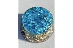 RISE PERSPECTIVE Blue Topaz Orgone Generator Energy Accumulator 528Hz/7.83Hz/Advance Harmonics Many Beautiful Ingredients and Colors!! (Blue Topaz)