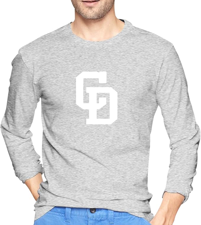 Chunichi Dragons Men's Long Sleeve Cool Logo Graphic Sport T-Shirts Tee Gray at Amazon Menâs 