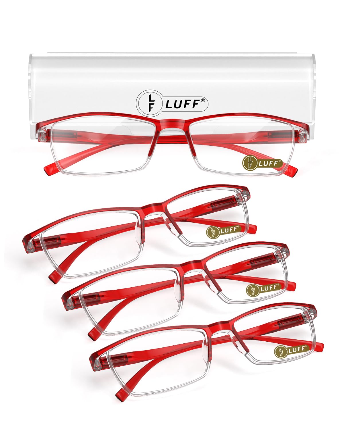 LUFF 4Pcs Anti-Blue-ray Reading Glasses Portable Ultra-Light Readers(3.5X)