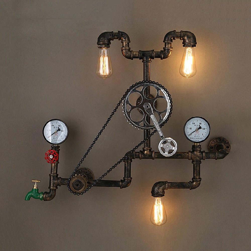 Lámpara de pared creativa de la lámpara LED del engranaje del hierro