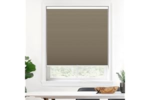 LazBlinds Cordless Cellular Shades, Blackout Honeycomb Shades with 1.5 inch Cells, Room Darkening Thermal Insulation Noise Reduction Blinds for Windows, 42" W x 72" H, Dark Coffee