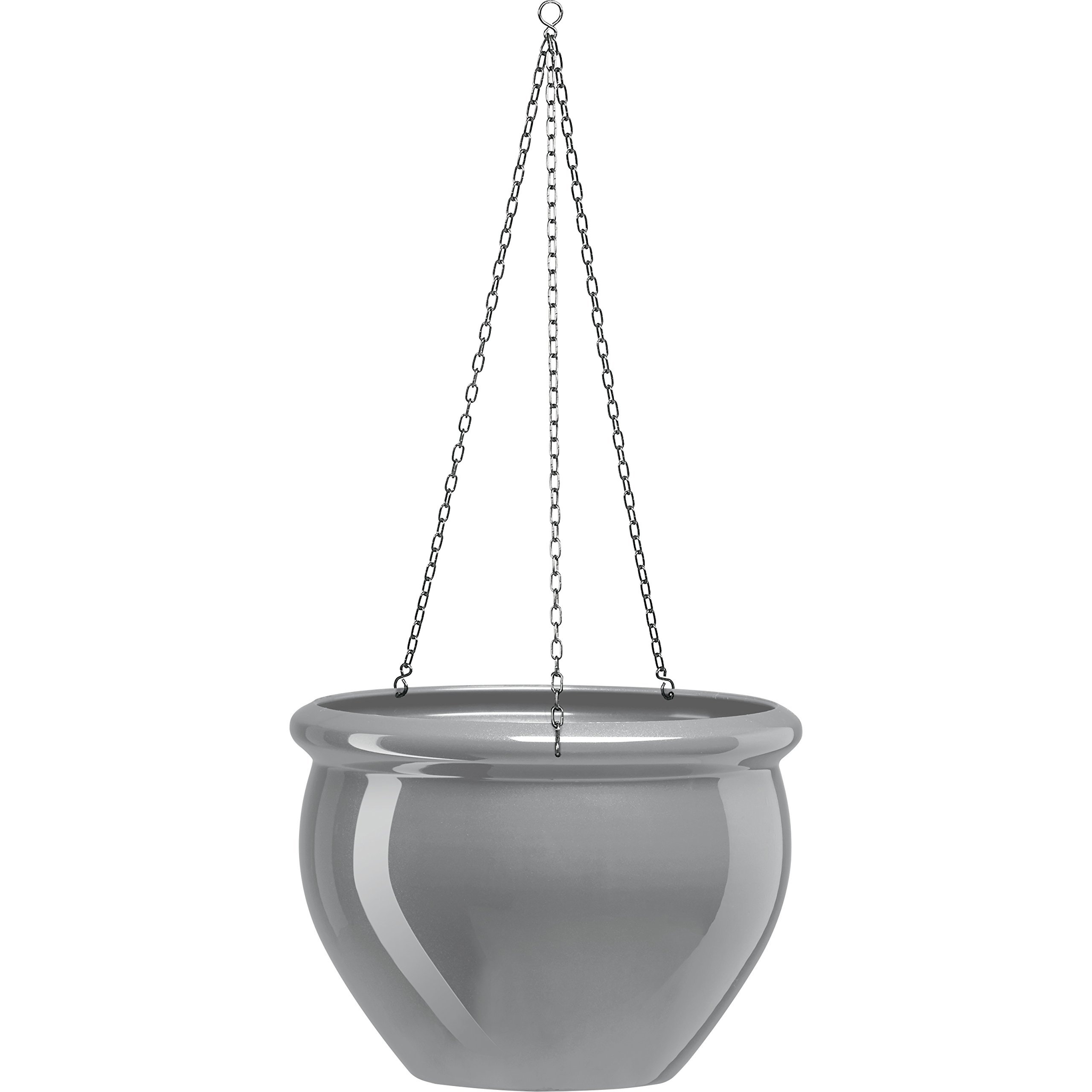 Poetic Emsa 514111 Hanging Flower Pot For Balcony, Glazed Ceramic Look