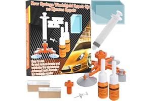 CLAMPER Windshield Repair Kit, Upgraded Windshield Chip Repair Kit with Pressure Syringes,Automotive Windshield Crack Repair Kit, Glass Repair Kit Quick Fix for Fixing Bulls-Eye, Star-Shaped Crack (Orange)